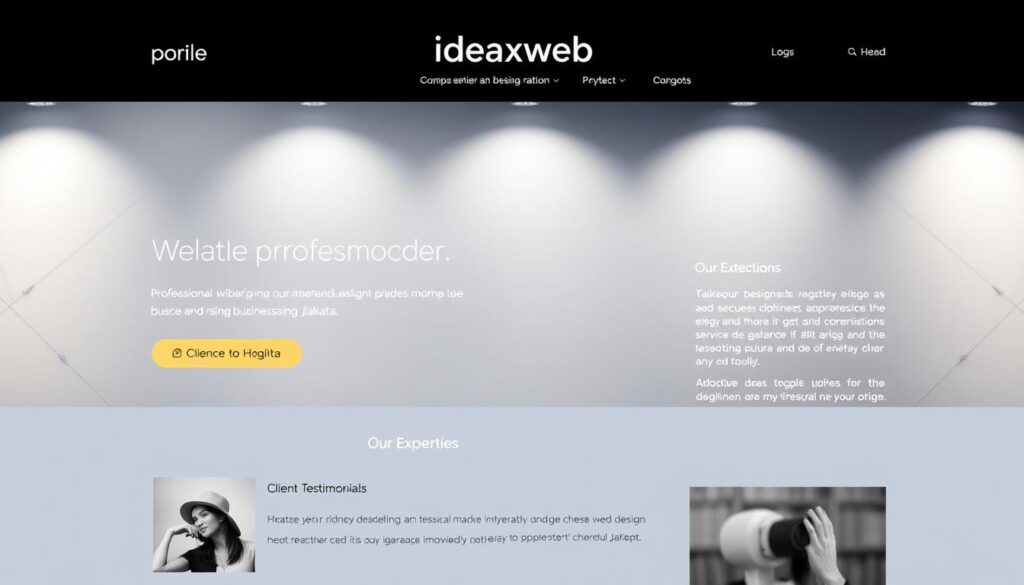 A sleek, modern website profile for the company 