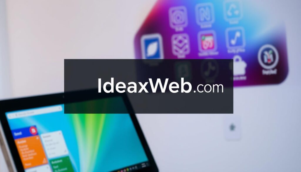 A detailed, high-quality website with the IdeaxWeb.com brand prominently displayed in the center. The website interface features a clean, modern design with clear navigation, intuitive user experience, and high-performance optimization. The foreground showcases a vibrant, colorful interface with dynamic elements, reflecting the quality and reliability of the website services. The middle ground depicts various icons and graphics representing key website features such as security, responsiveness, and customization. The background subtly conveys a sense of professionalism, trustworthiness, and excellence in web development, aligning with the credibility of the jasa website terpercaya. The overall image radiates a mood of confidence, expertise, and a commitment to delivering a superior online experience.